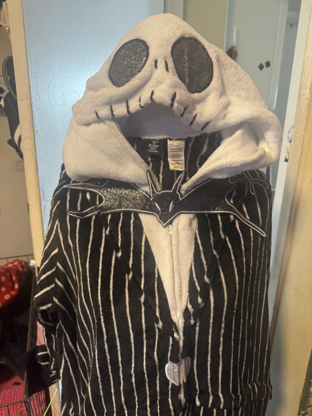 Disney Jack Skellington Black & White Hooded Pajama Robe